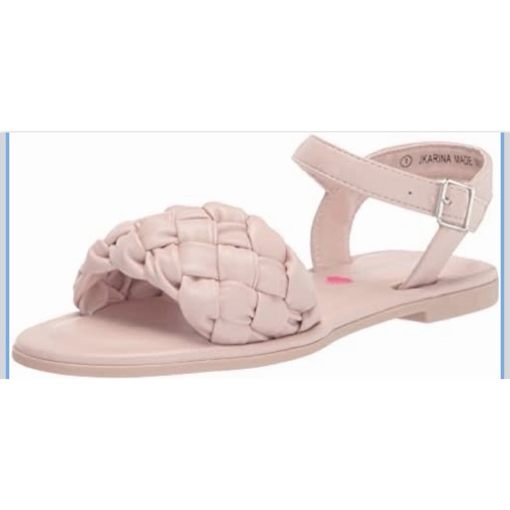 Steve Madden Big Girls Karina Ankle Strap Sandals‎ Size 3 Blush Pink - New